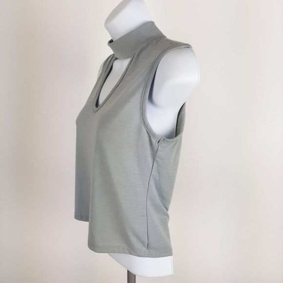 Enough About Me Women's Sleeveless Top Size Small Gray - Picture 3 of 5